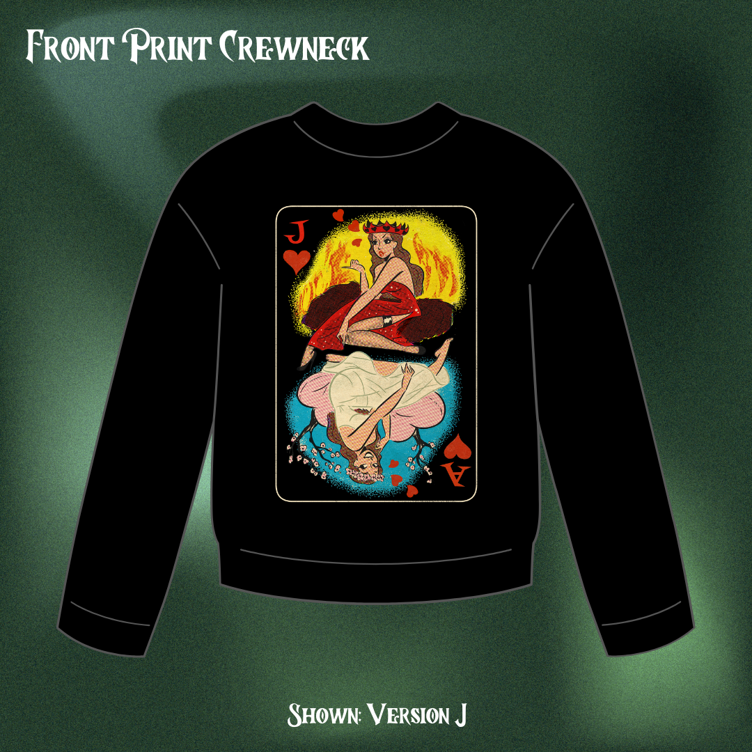 Queen of Hearts - Front Print Crewneck (PREORDER)